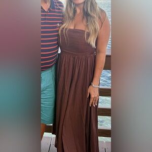 Petal & Pup Kayt strapless linen blend maxi sundress